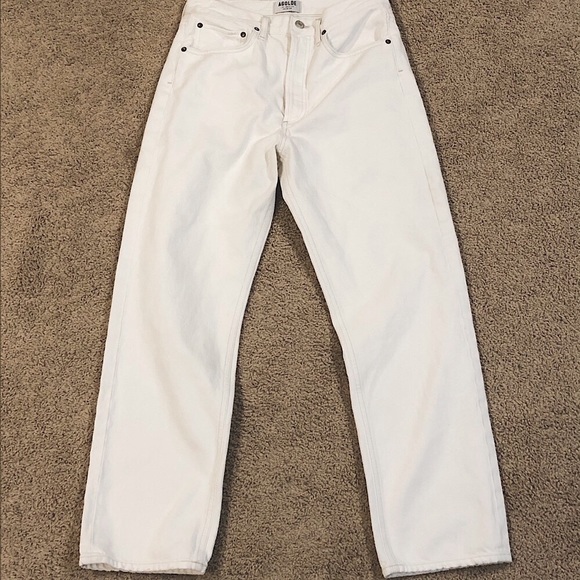 Denim - AGOLDE Riley Straight Leg White Jeans